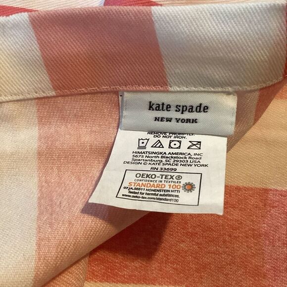 Kate Spade Foliage Striped Shower Curtain Pink - Picture 3 of 5